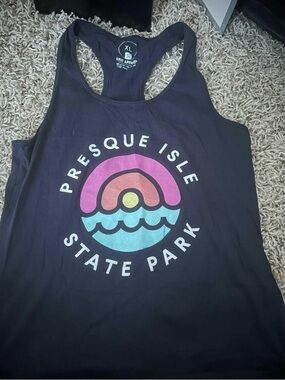 Presque Isle State Park Black Graphic Tank Top